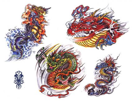 Colored Dragon Tattoos Image